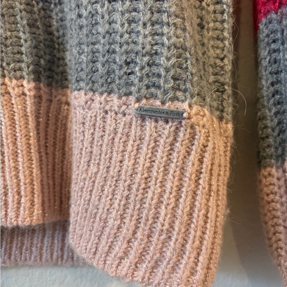 Abercrombie & Fitch Women’s Bold Striped Wool/Alpaca Blend Crew Neck Sweater - S - Picture 3 of 7